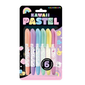 Pencils Markers: Kaleidoscope Kawaii Pastel Markers 6pc