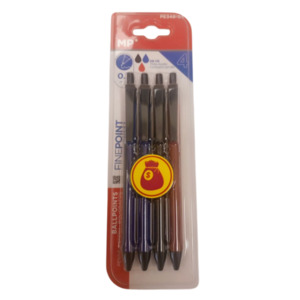 Pencils Markers: Ballpoint Pen 0.7mm 4 Pce Set