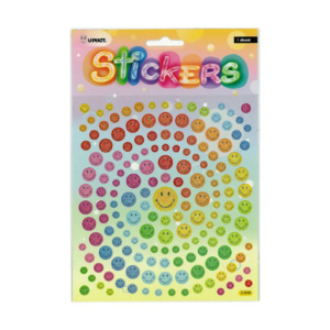 Teacher Supplies: Stickers - Colourful Glitter Smiles