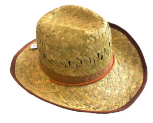 Hats: FLAX COWBOY HAT BROWN EDGE