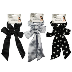 Hair Accessories: Hair Ribbon Scrunchie 3 Asst