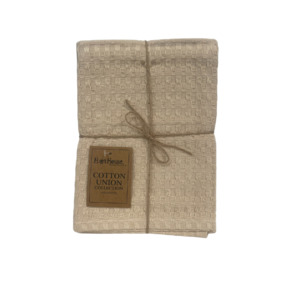 Tea Towel Cotton Union 2pk Beige