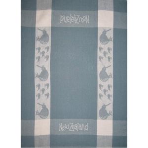 Teatowels: Tea Towel Kiwi Grey and White