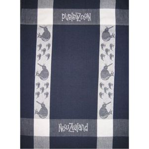 Tea Towel Kiwi Navy and White