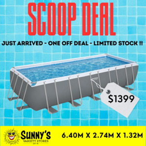 Steel Frame Pool with Sand Filter 6.4m x 2.74m x 1.32m