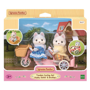 Sylvanian - Tandem Cycling Set - Husky Siblings