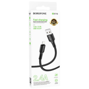 Phone Cables: BX116 iPhone Data Cable 2.4A 1m