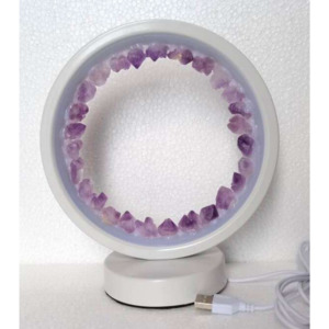 Lamps: Natural Amethyst Crystal LED USB Table Lamp