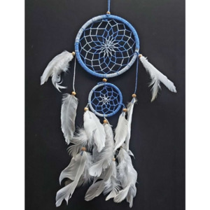Giftware: Dreamcatcher Blue/White Feathers