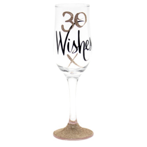 30th Wishes Rose Gold Flute