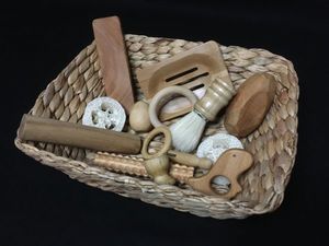 Products: 15 pce Heuristic Play Natural Treasure Basket
