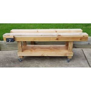1.8m Well Top Carpentry Bench with Woodwork Vice – Primary School (Pine)