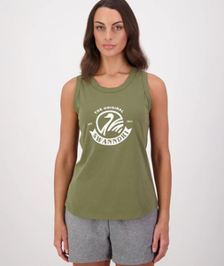 Products: Swanndri Original Womens Singlet-Clover/Platinum - Sunset Surf & Turf