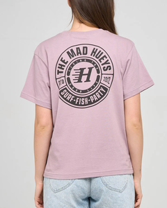 Products: Mad Hueys Living Hueys Womens Tee-Dusky Lilac - Sunset Surf & Turf