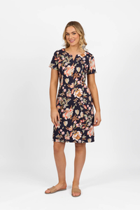 Products: Vassalli Print LW Fitted Dress-Freya - Sunset Surf & Turf