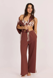 Products: Sisstr Cabana Fleece Trackpant-Espresso Brown - Sunset Surf & Turf