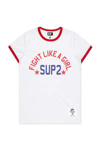 Tees: 'Fight like a Girl' Womens cut contrast Tee