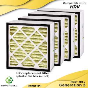 Hrv Filters: HRV RANGO 4 x FILTERS (Plastic Fan Box) Generation 2 F8 compatible