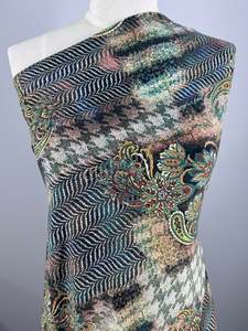 Designer Deadstock Fabric: Designer Printed Lycra - Vintage Paisley - 148cm
