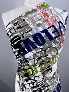 Designer Deadstock Fabric: Designer Printed Lycra - Lovers Ink - 150cm