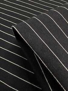 Fabric Printed Bengaline: Printed Bengaline - Ivory Pin Stripe - 145cm