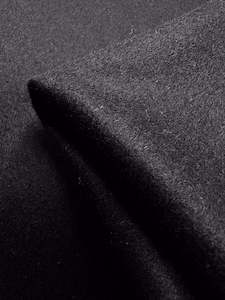 Virgin Melton Wool Fabric: Melton Wool - Black - 152cm