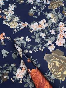 Fabric Printed Sateen: Cotton Sateen - Autumn Romance - 145cm