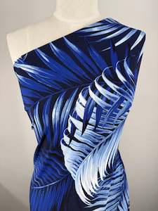 Fabric Lycra: Printed Lycra - Sapphire Jungle - 150cm