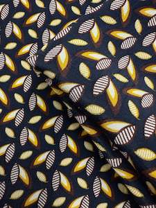 Viscose Crepe- Golden Leaf Geo - 150cm