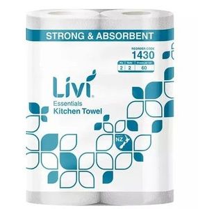 Toilet Paper Supplies: Livi Essentials Kitchen Towel 2ply 60 Sheet (18)