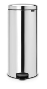 Rubbish Bags And Bins: S/steel Round Pedal Bin 30lt