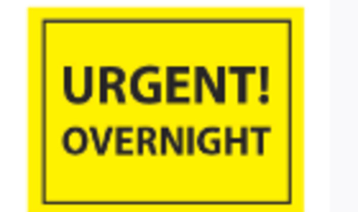 Packaging: Ripa Label - Urgent Over Night