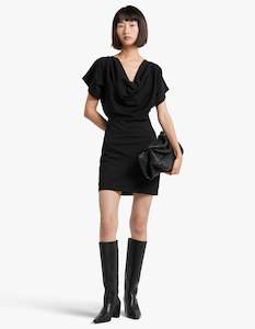 Alexander Wang: Cowl Dress With Back Tie - Black
