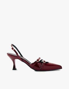Joelle Onix Leather Pumps - Burgundy