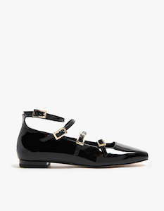Alohas: Luke Leather Ballet Flats - Onix Black