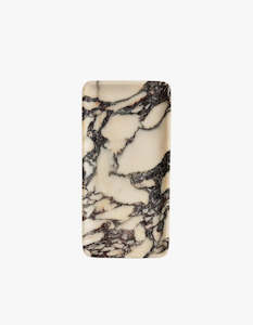 Black Blaze: Linea Rectangle Marble Tray - Calacatta Viola
