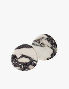Black Blaze: Marble Coaster Set - Calacatta Viola