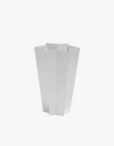 Metal Star Vase - White