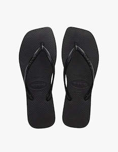 Slim Square Solid Jandals - Black