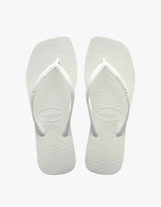 Slim Square Solid Jandals - White
