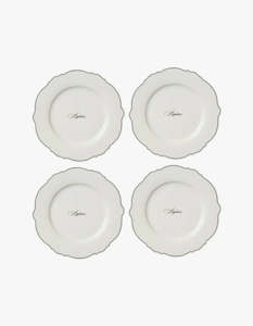 Applause Wave Dinner Plate Set - White