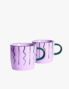 Alpine Peaks Mug Set - Purple