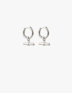 Kirstin Ash: Rhythm T-Bar Hoops - Silver