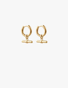 Rhythm T-Bar Hoops - Gold