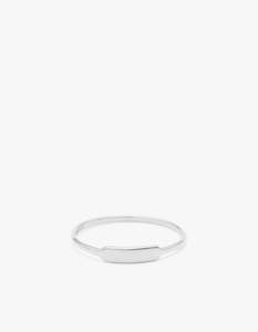 Engravable Petite Bar Ring - Sterling Silver