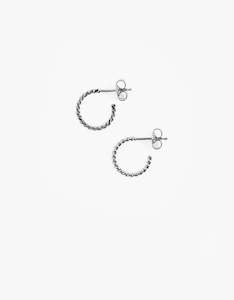 Rope Hoop Earrings - Silver