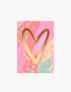 Lettuce: Painty Heart Card - Pink