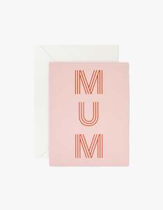 Mum Stripe Letters Card
