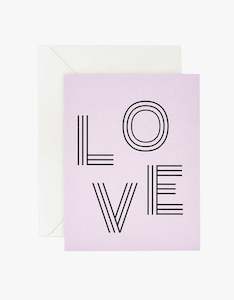 Lettuce: Love Stripe Letters Card - Lilac