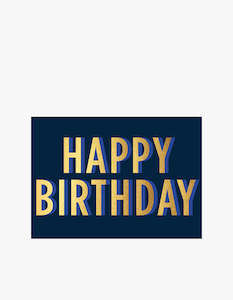 Happy Birthday Card - Navy
